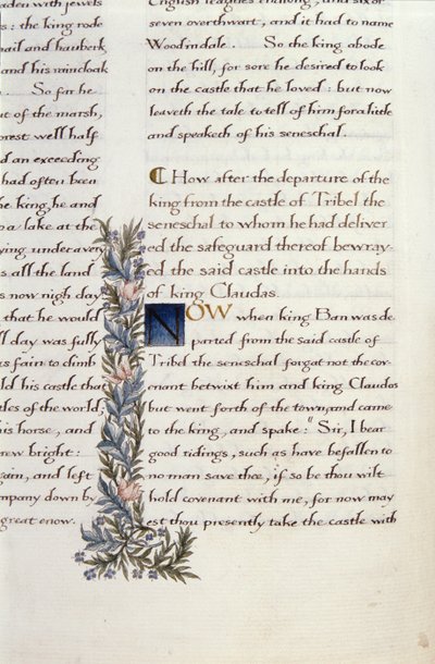 One of two fragments from Lancelot du Lac by William Morris